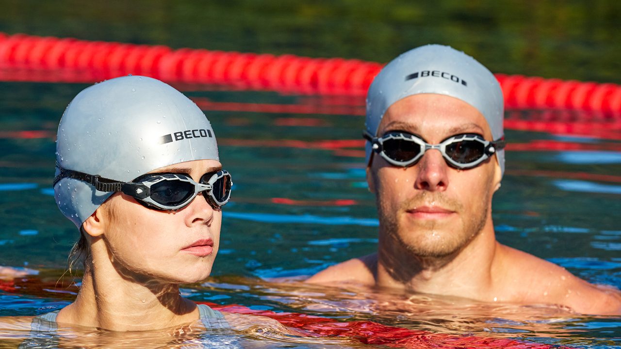 BECO Black Training Linsen Swimming Goggles 